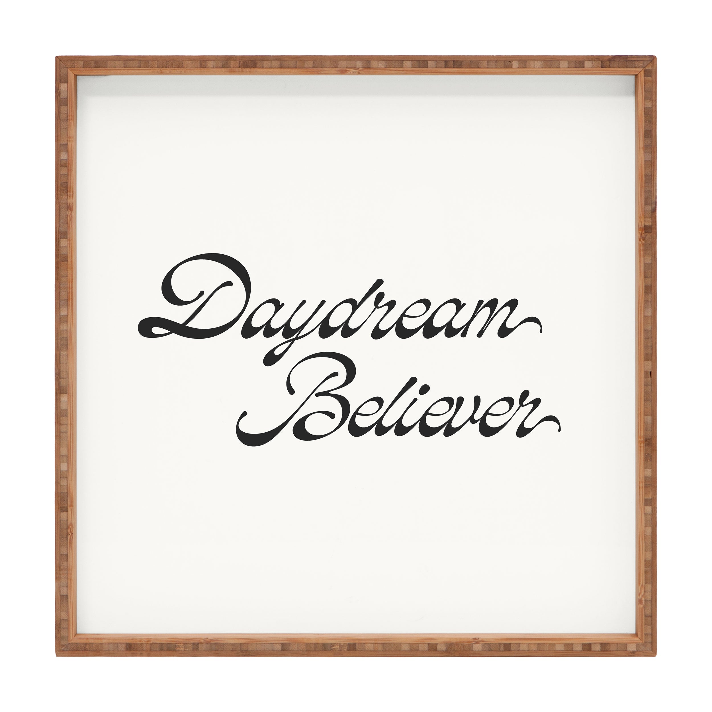 DENY Designs Daydream Believer W and B Square Tray