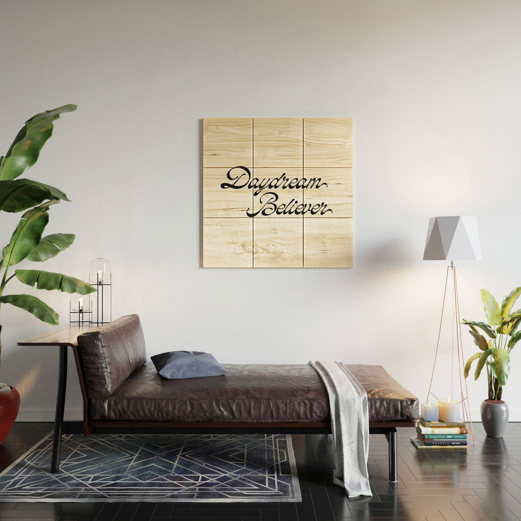 DENY Designs Daydream Believer W and B Wood Wall Mural