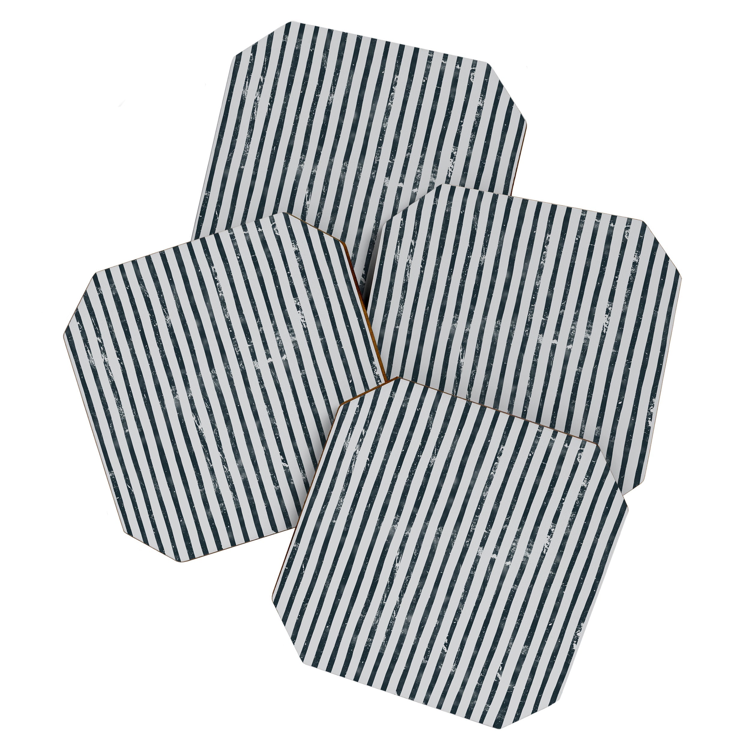 DENY Designs Distressed Chunky Stripe Coaster Set
