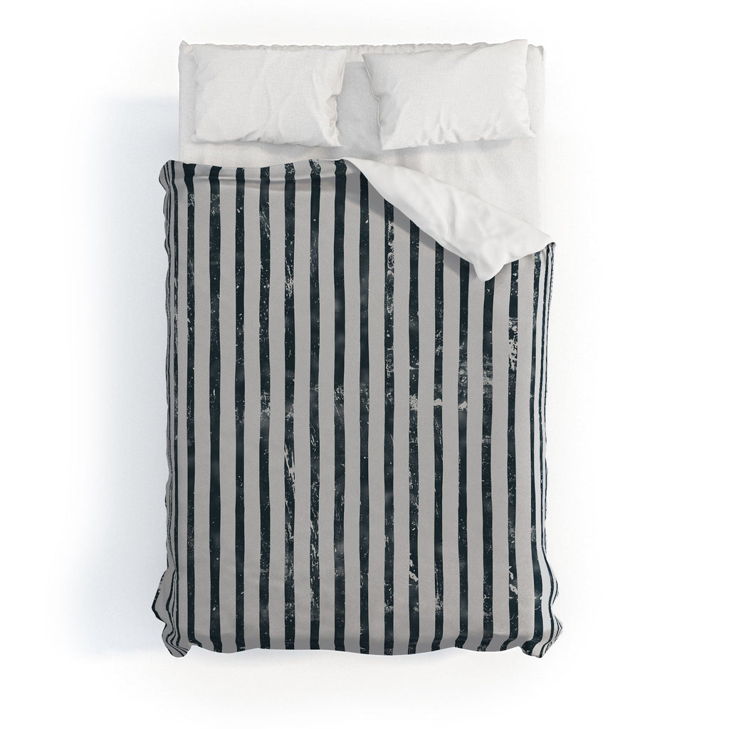 DENY Designs Distressed Chunky Stripe Duvet Cover