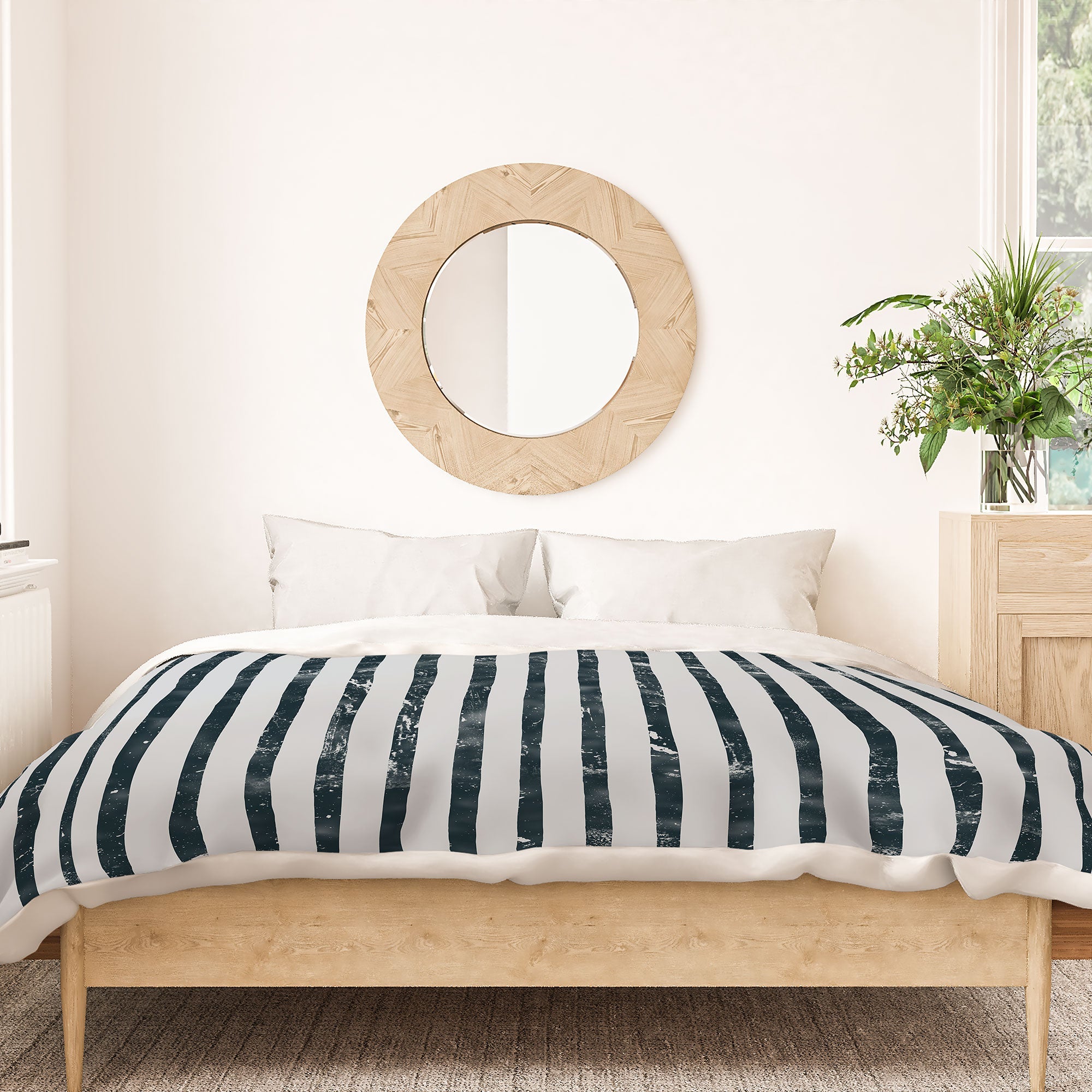 DENY Designs Distressed Chunky Stripe Duvet Cover