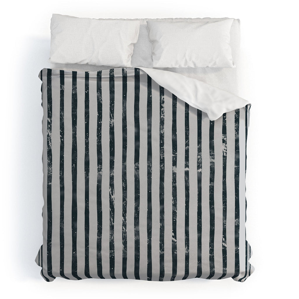 DENY Designs Distressed Chunky Stripe Duvet Cover