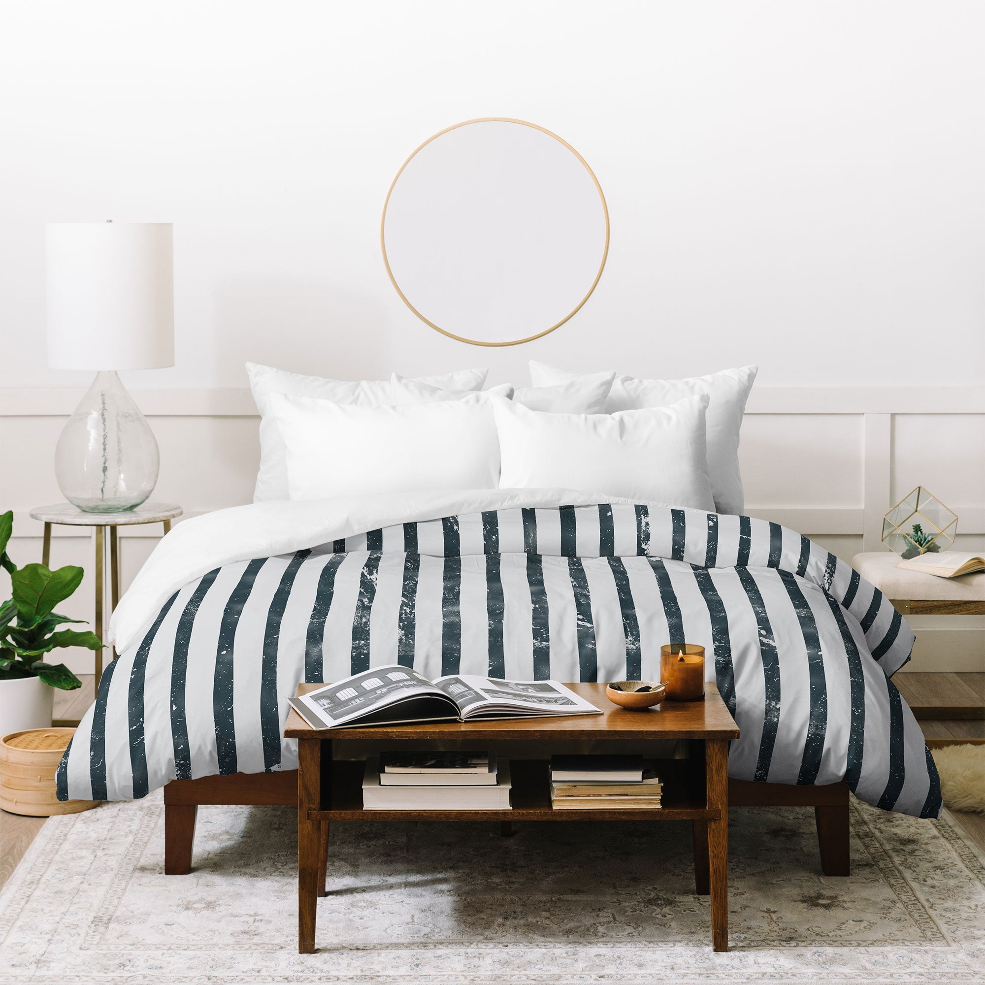 DENY Designs Distressed Chunky Stripe Duvet Cover