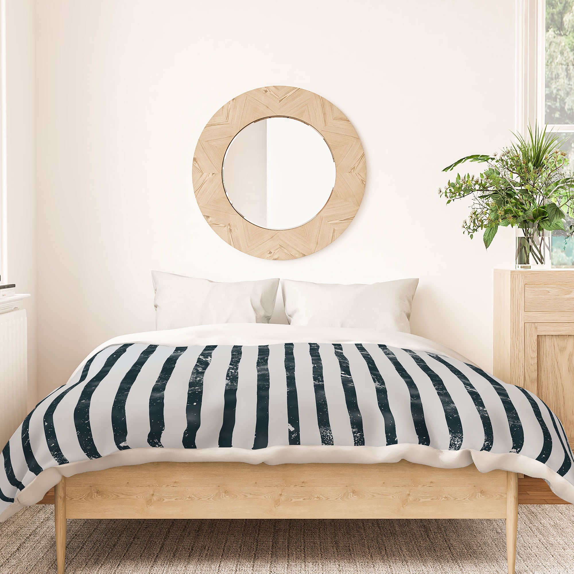 DENY Designs Distressed Chunky Stripe Duvet Cover