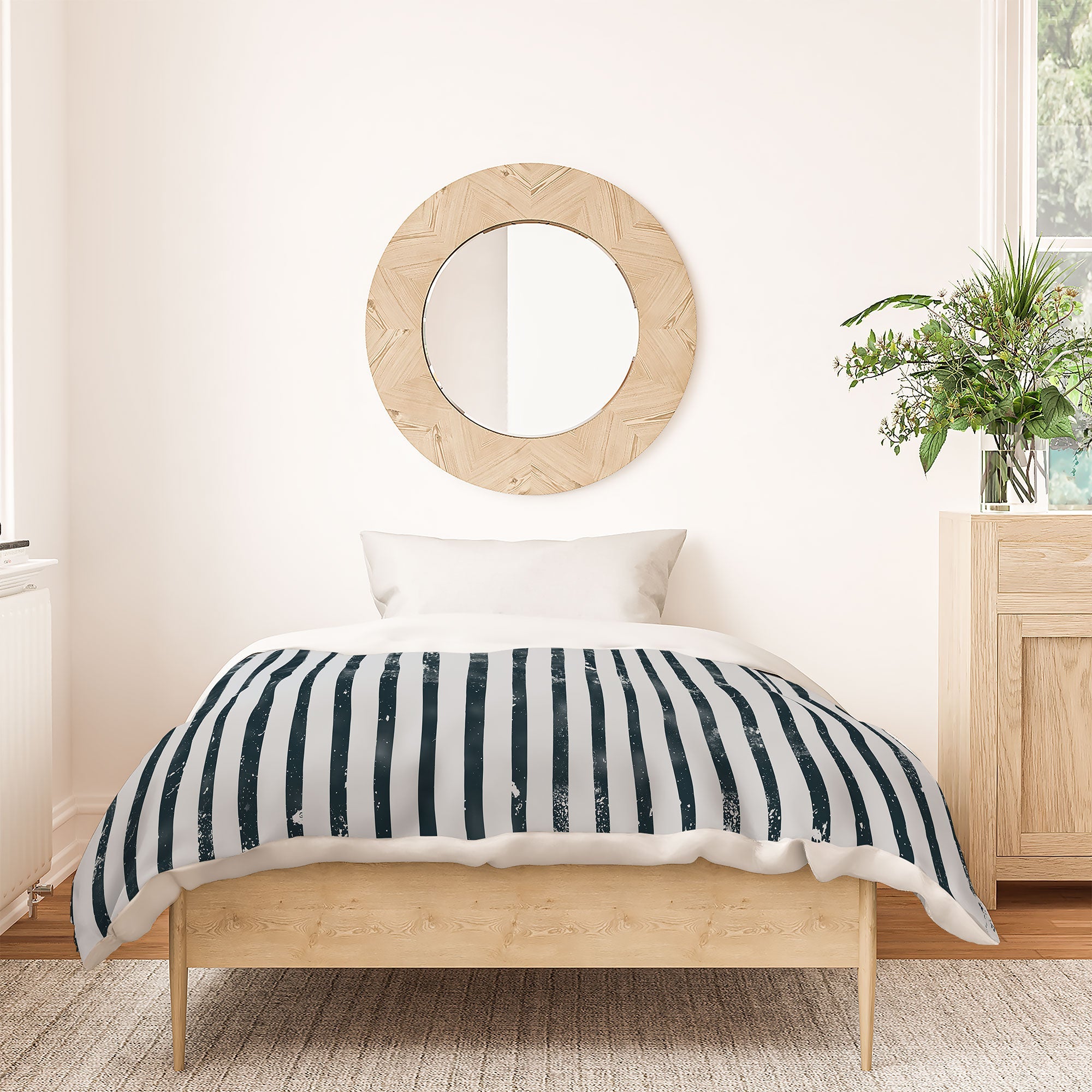 DENY Designs Distressed Chunky Stripe Duvet Cover