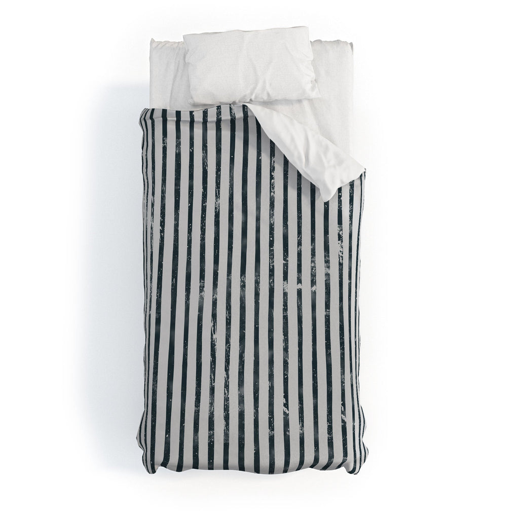 DENY Designs Distressed Chunky Stripe Duvet Cover