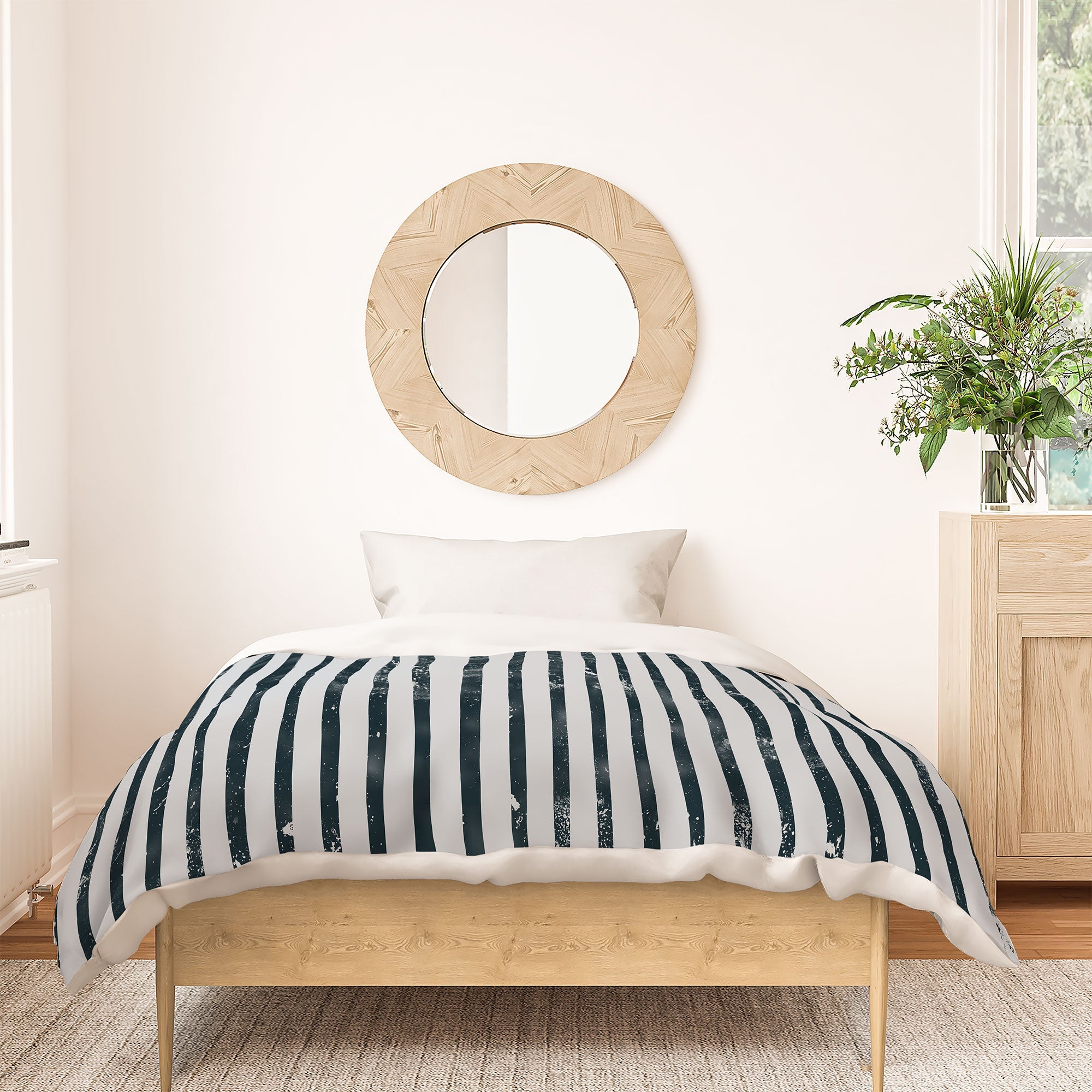 DENY Designs Distressed Chunky Stripe Duvet Cover