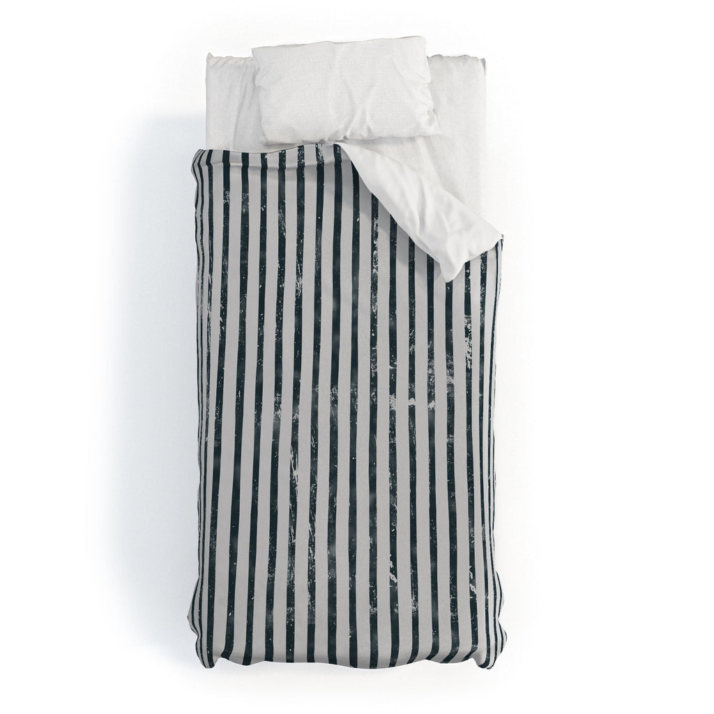 DENY Designs Distressed Chunky Stripe Duvet Cover