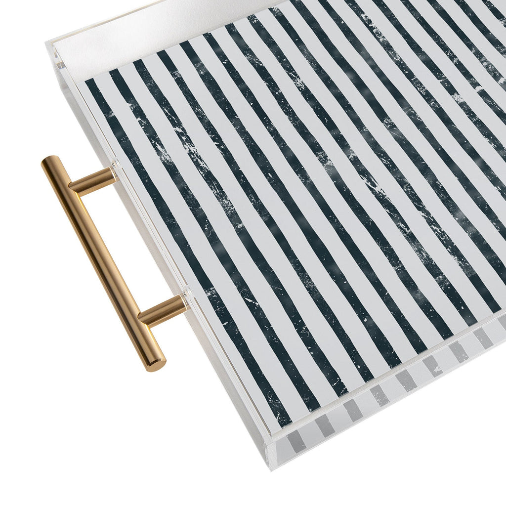 DENY Designs Distressed Chunky Stripe Acrylic Tray