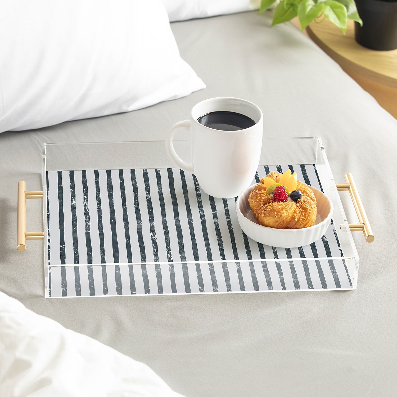DENY Designs Distressed Chunky Stripe Acrylic Tray