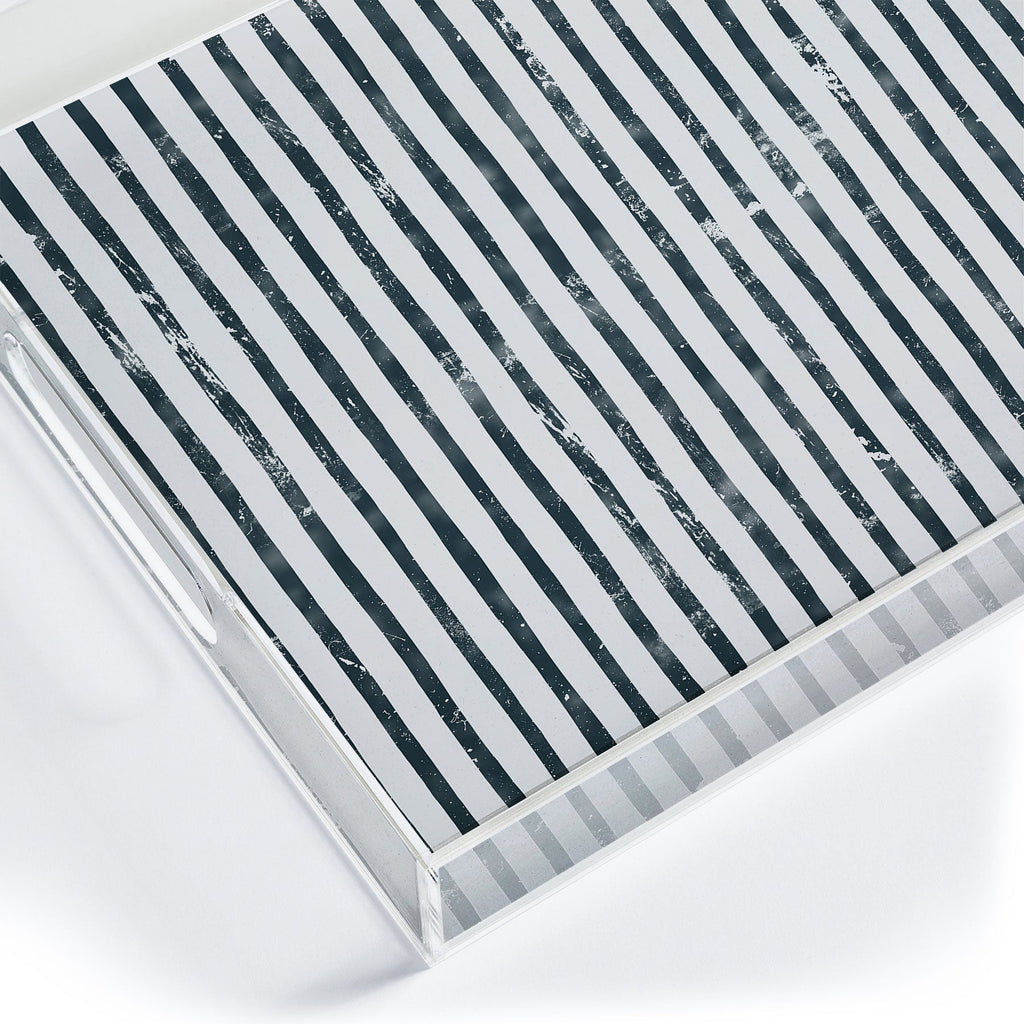 DENY Designs Distressed Chunky Stripe Acrylic Tray