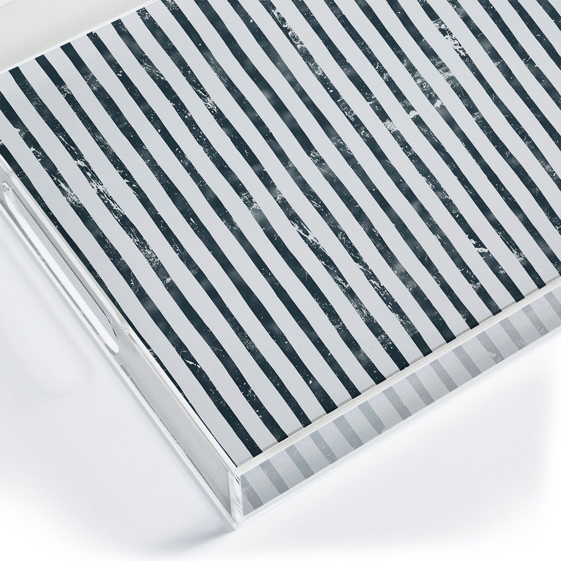 DENY Designs Distressed Chunky Stripe Acrylic Tray
