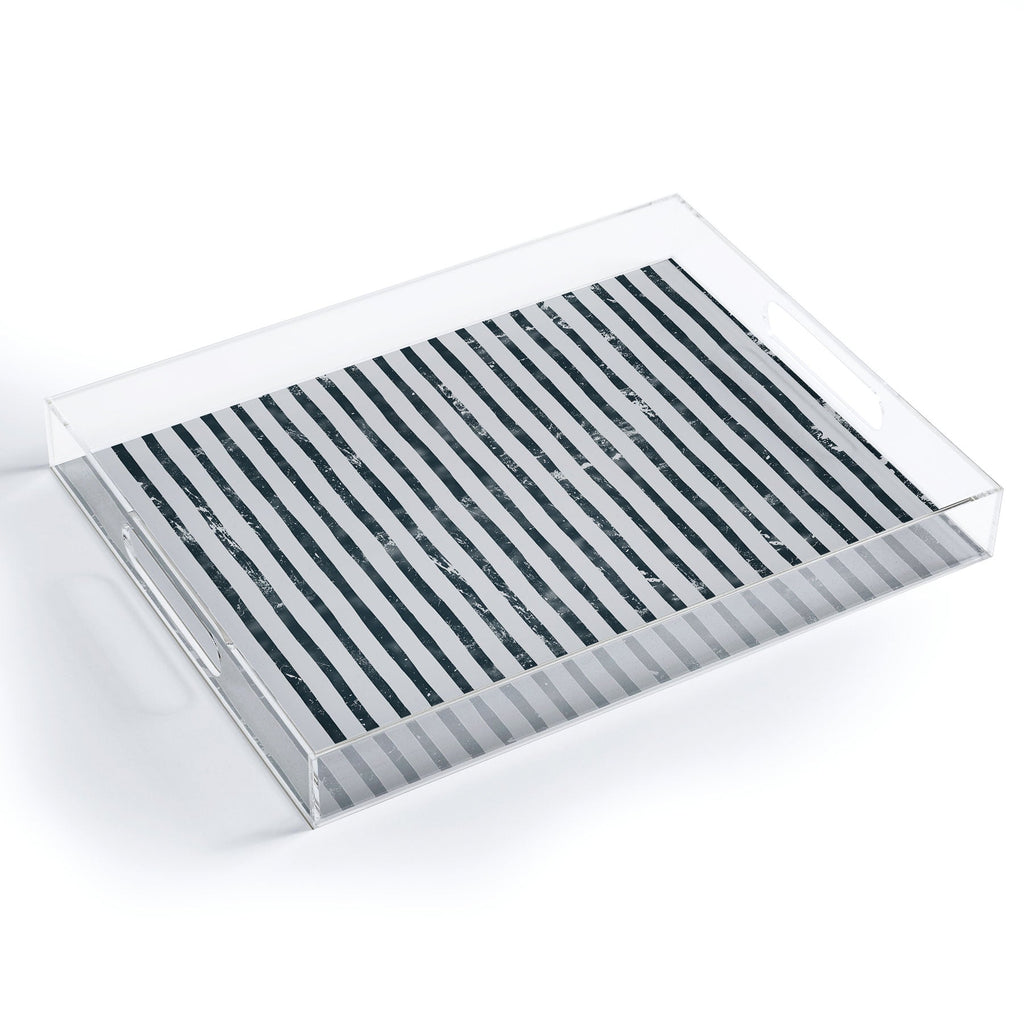 DENY Designs Distressed Chunky Stripe Acrylic Tray