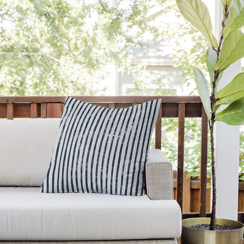 DENY Designs Distressed Chunky Stripe Outdoor Throw Pillow