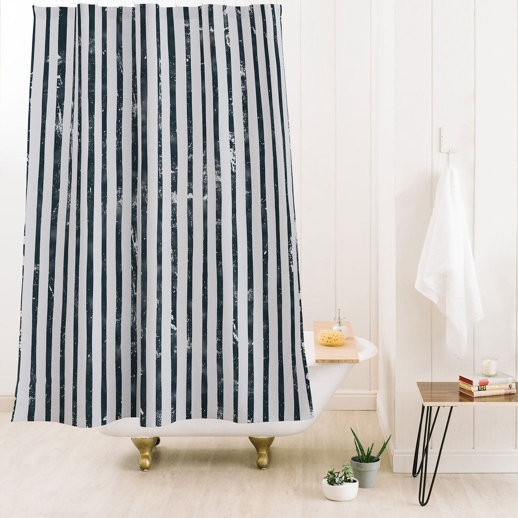 DENY Designs Distressed Chunky Stripe Shower Curtain