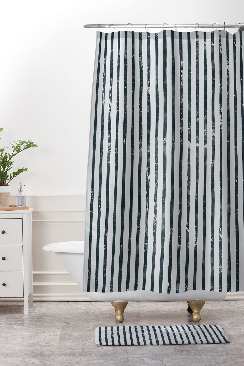 DENY Designs Distressed Chunky Stripe Memory Foam Bath Mat