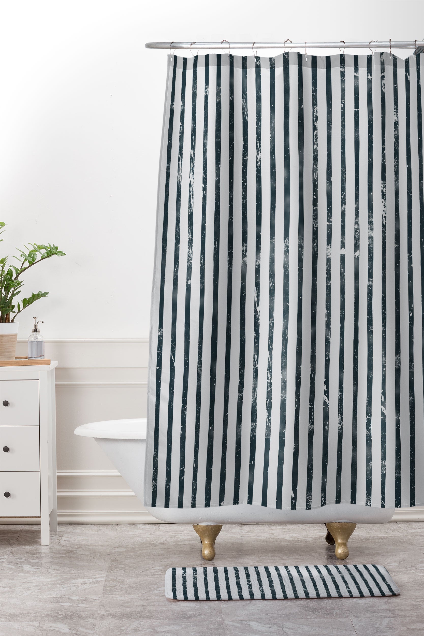 DENY Designs Distressed Chunky Stripe Memory Foam Bath Mat