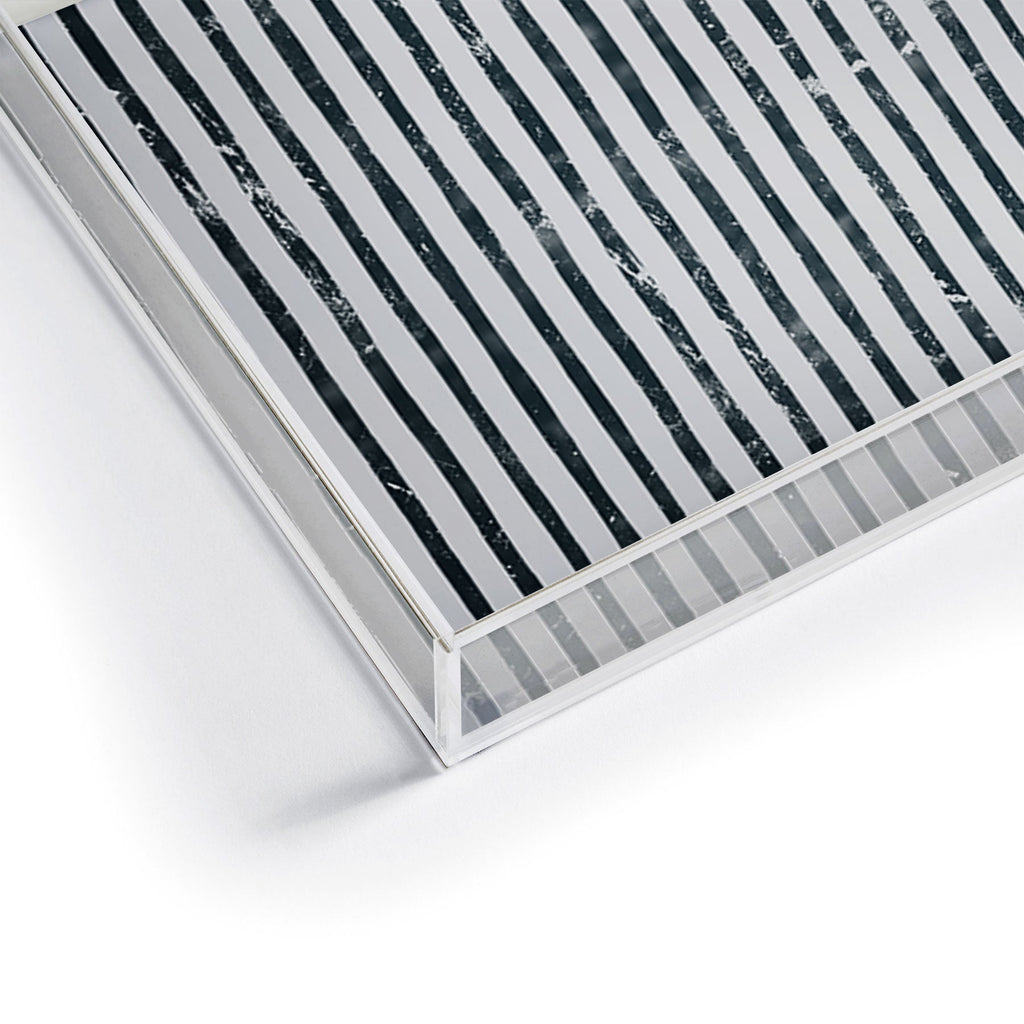 DENY Designs Distressed Chunky Stripe Acrylic Tray