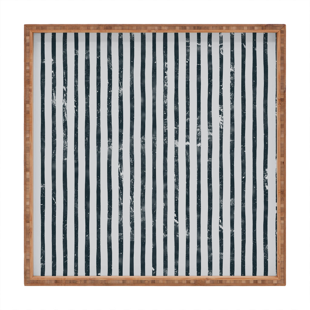 DENY Designs Distressed Chunky Stripe Square Tray