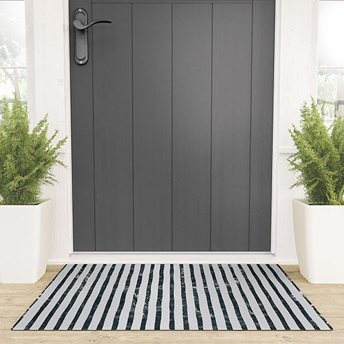 DENY Designs Distressed Chunky Stripe Welcome Mat