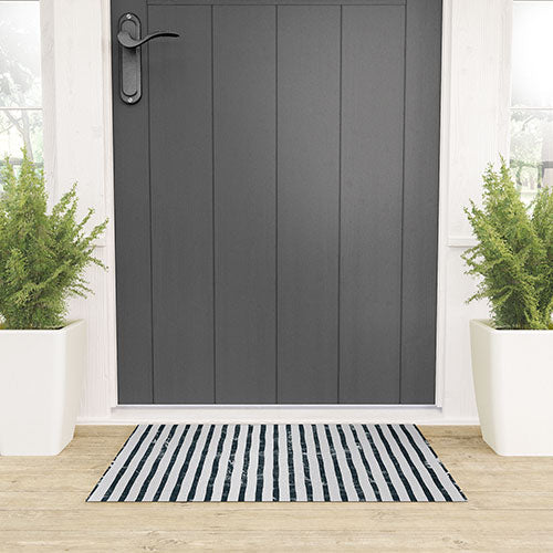 DENY Designs Distressed Chunky Stripe Welcome Mat