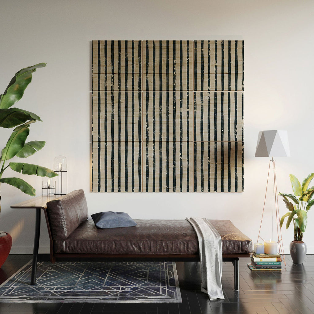 DENY Designs Distressed Chunky Stripe Wood Wall Mural