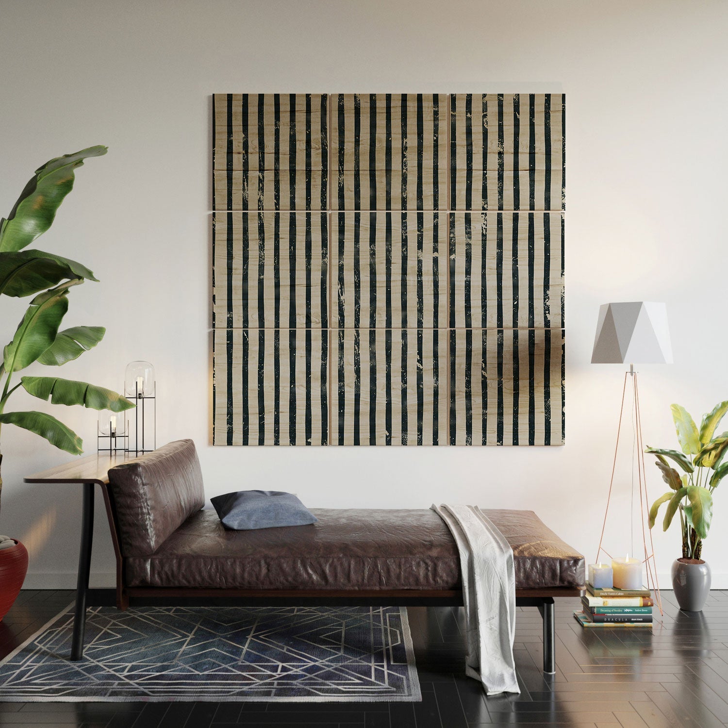 DENY Designs Distressed Chunky Stripe Wood Wall Mural