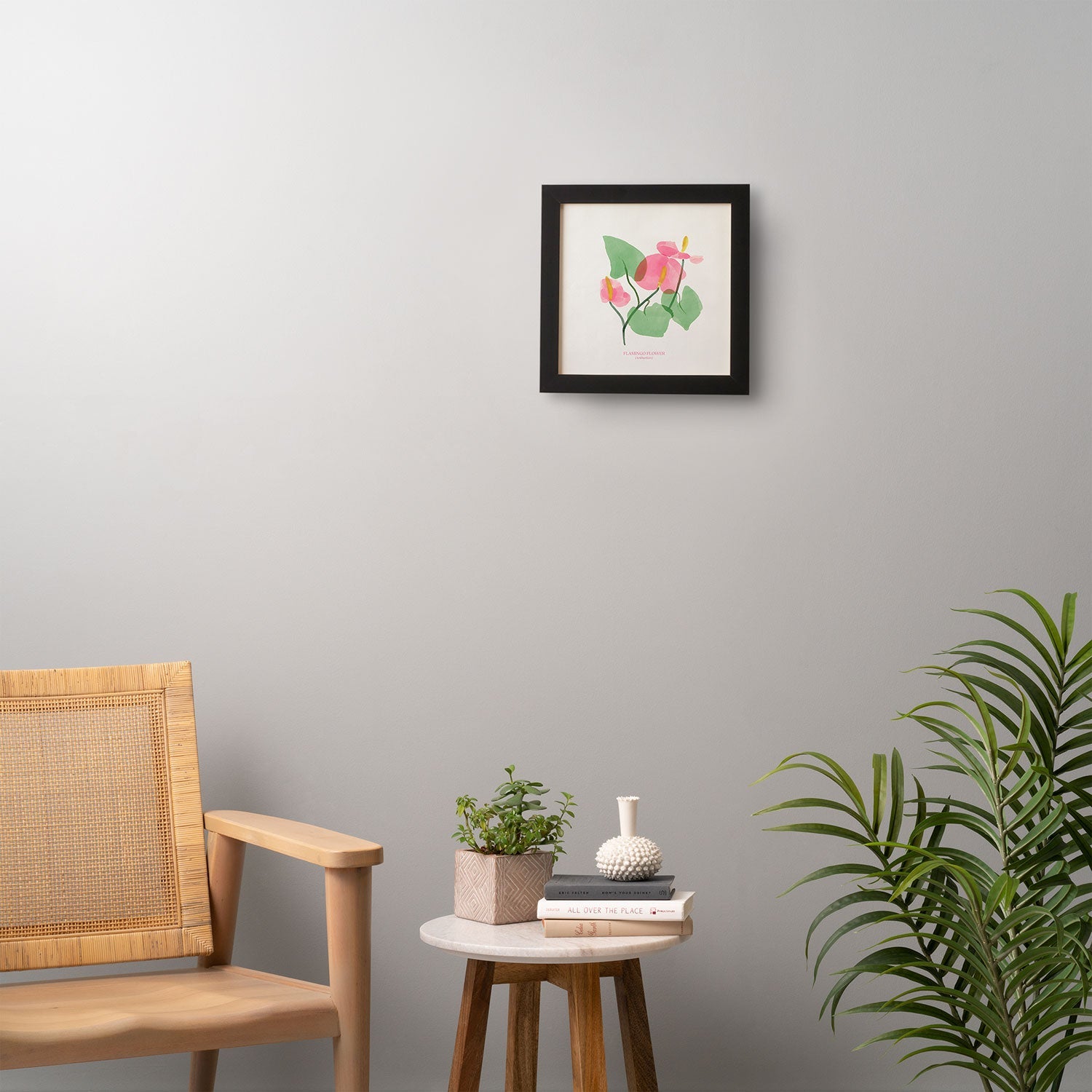 DENY Designs flamingo flower Framed Wall Art
