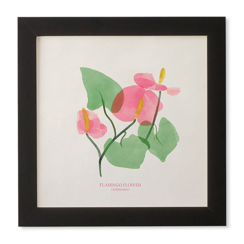 DENY Designs flamingo flower Framed Wall Art