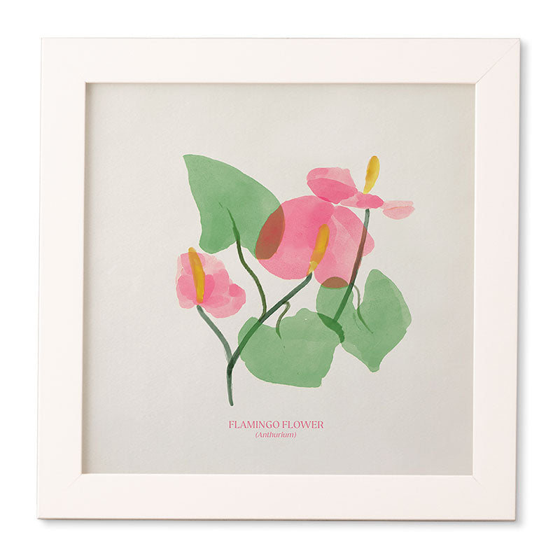 DENY Designs flamingo flower Framed Wall Art
