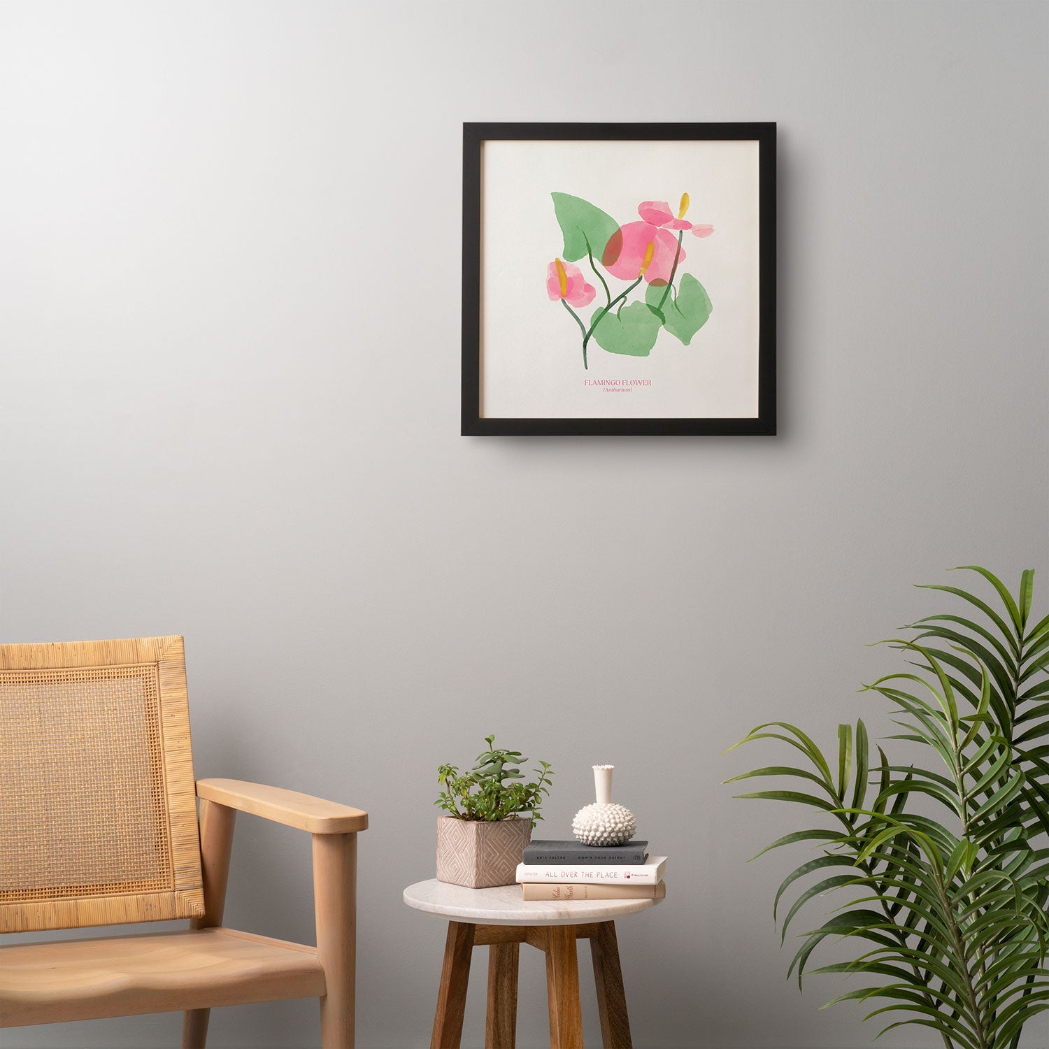 DENY Designs flamingo flower Framed Wall Art