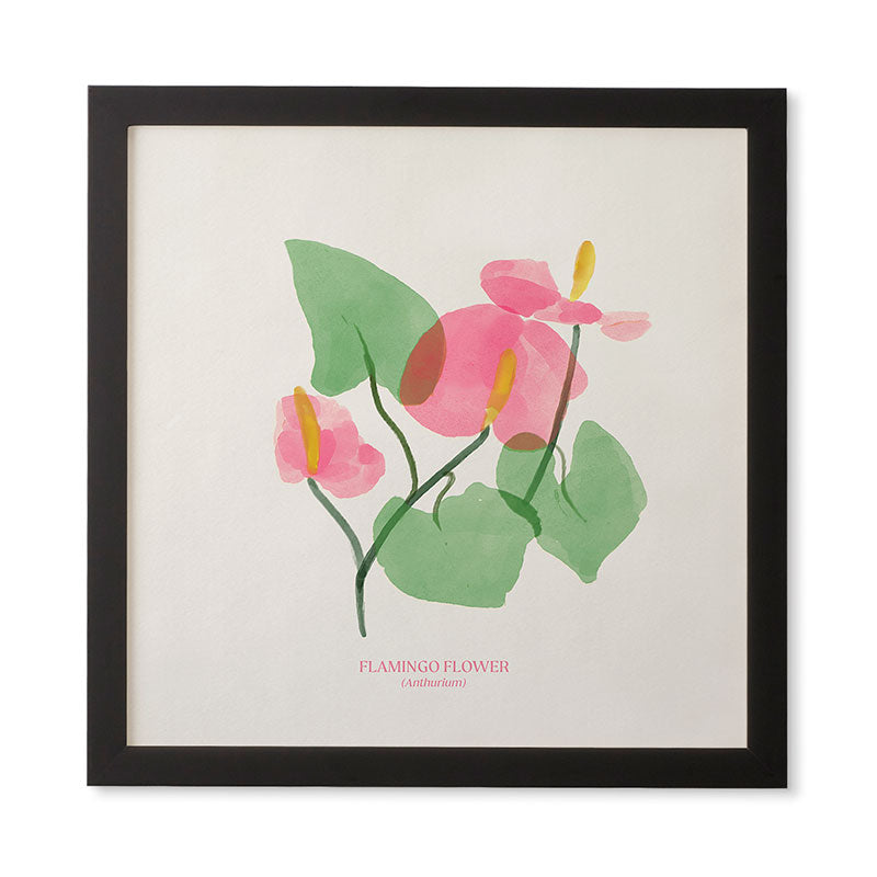 DENY Designs flamingo flower Framed Wall Art
