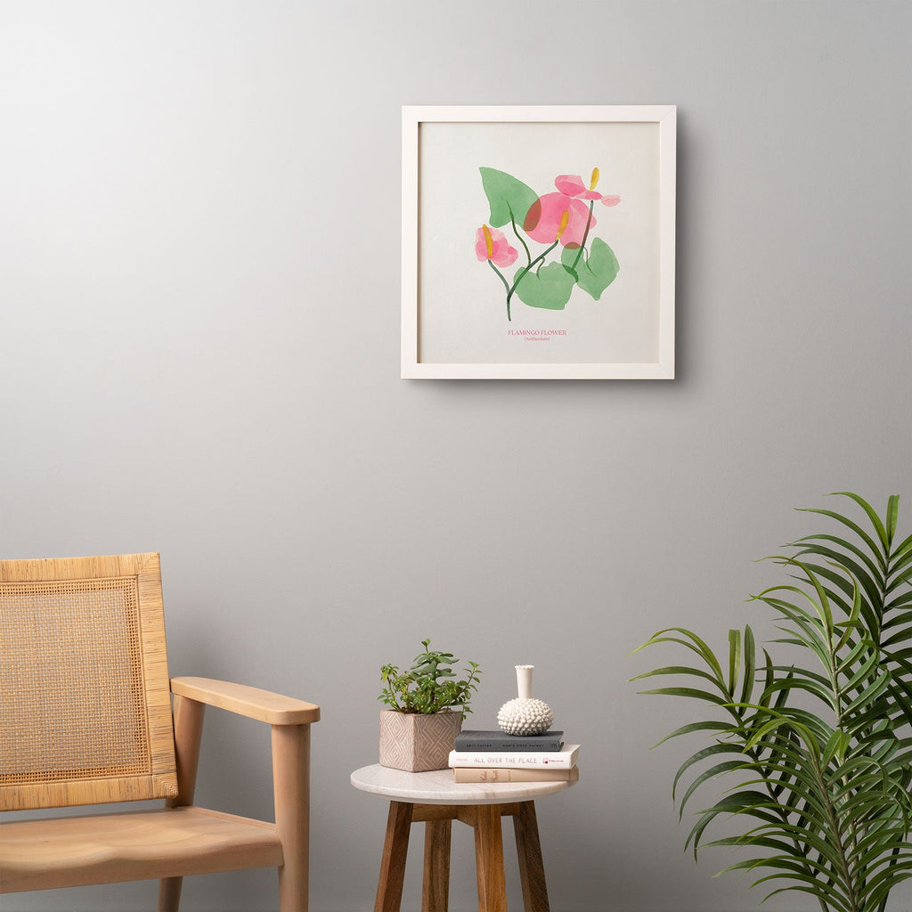 DENY Designs flamingo flower Framed Wall Art