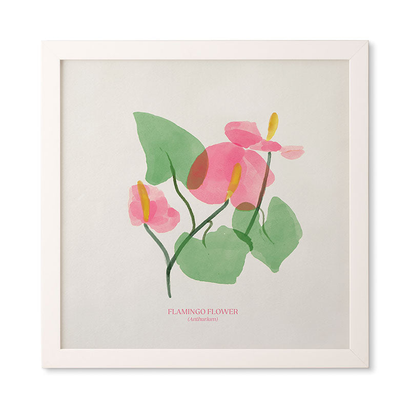 DENY Designs flamingo flower Framed Wall Art