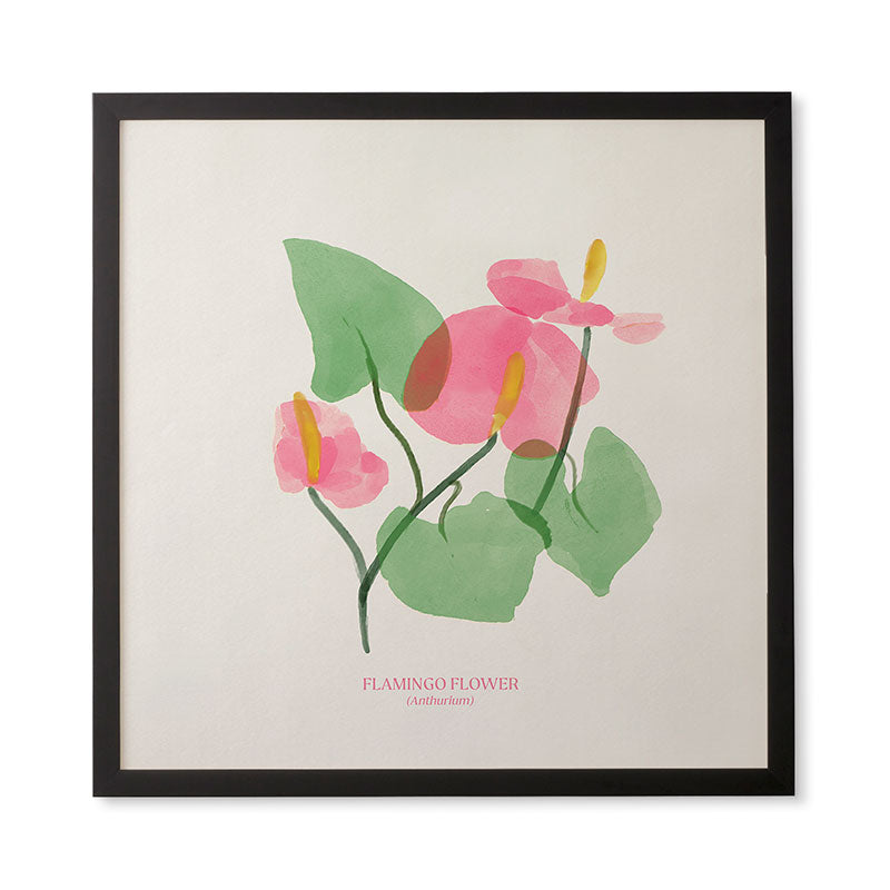 DENY Designs flamingo flower Framed Wall Art