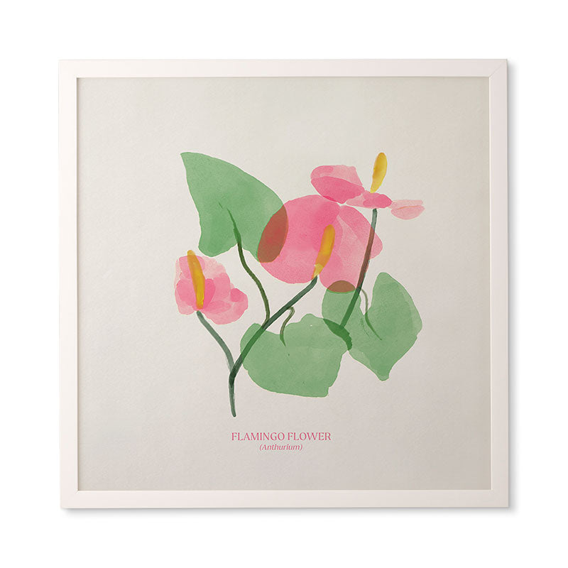 DENY Designs flamingo flower Framed Wall Art
