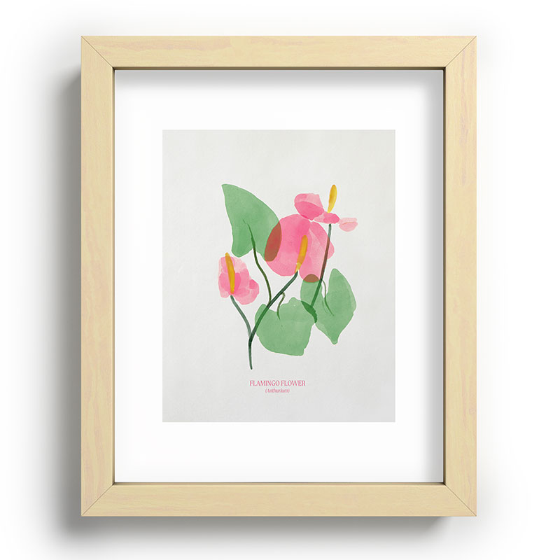 DENY Designs flamingo flower Recessed Framing Rectangle