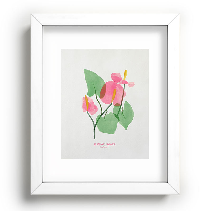DENY Designs flamingo flower Recessed Framing Rectangle