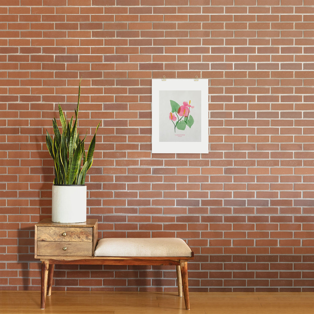 DENY Designs flamingo flower Art Print