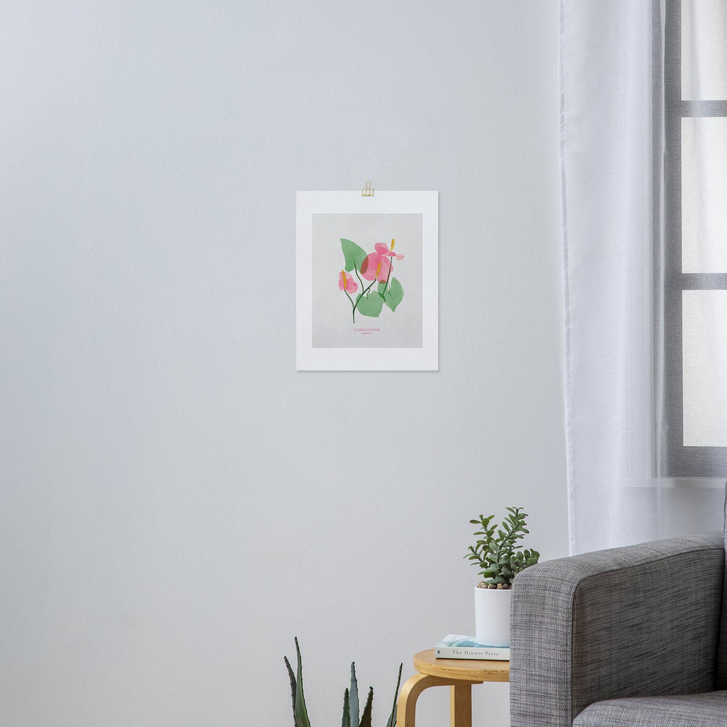 DENY Designs flamingo flower Art Print