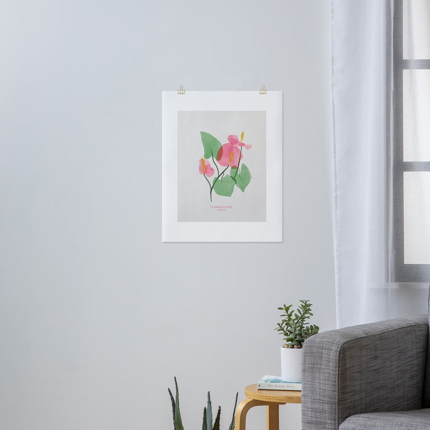DENY Designs flamingo flower Art Print