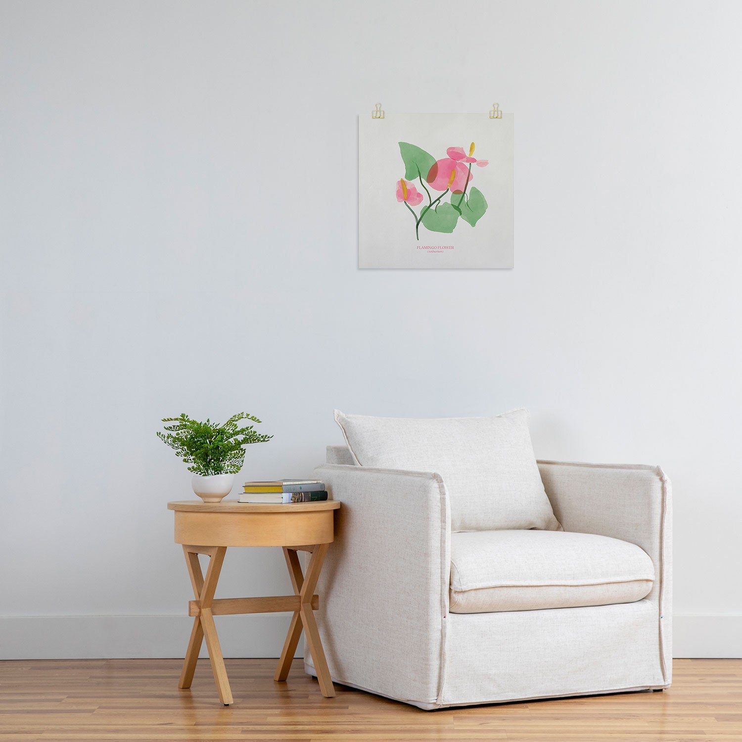 DENY Designs flamingo flower Art Print