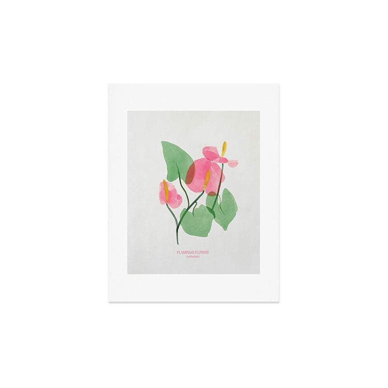 DENY Designs flamingo flower Art Print