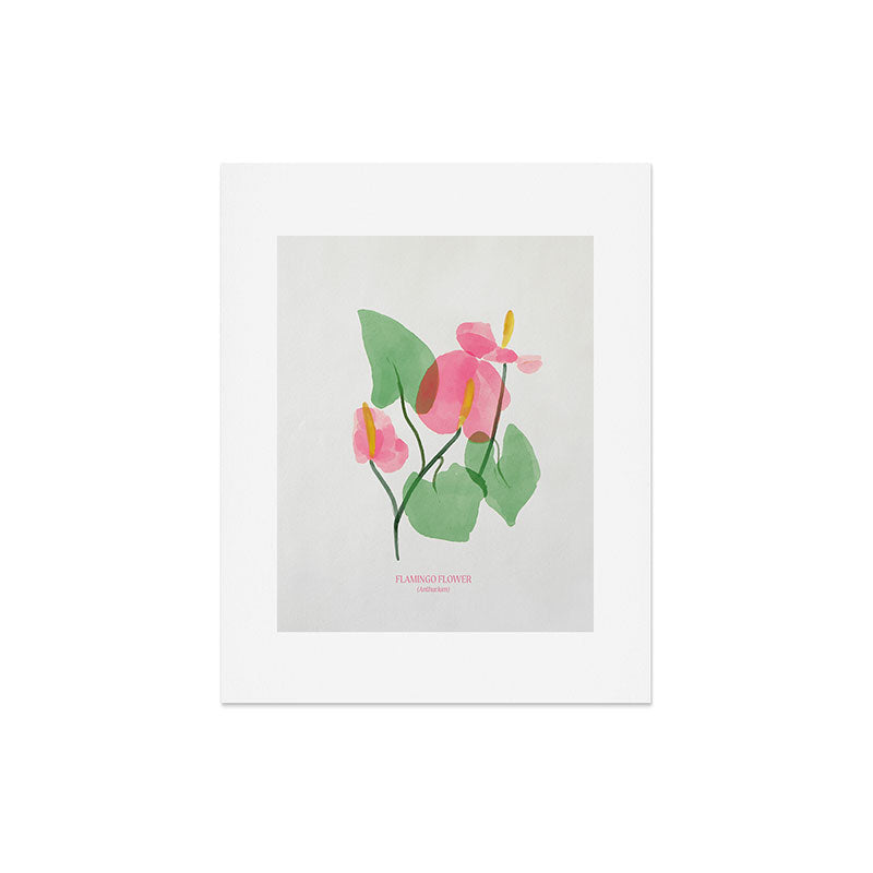 DENY Designs flamingo flower Art Print