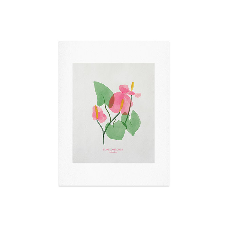DENY Designs flamingo flower Art Print