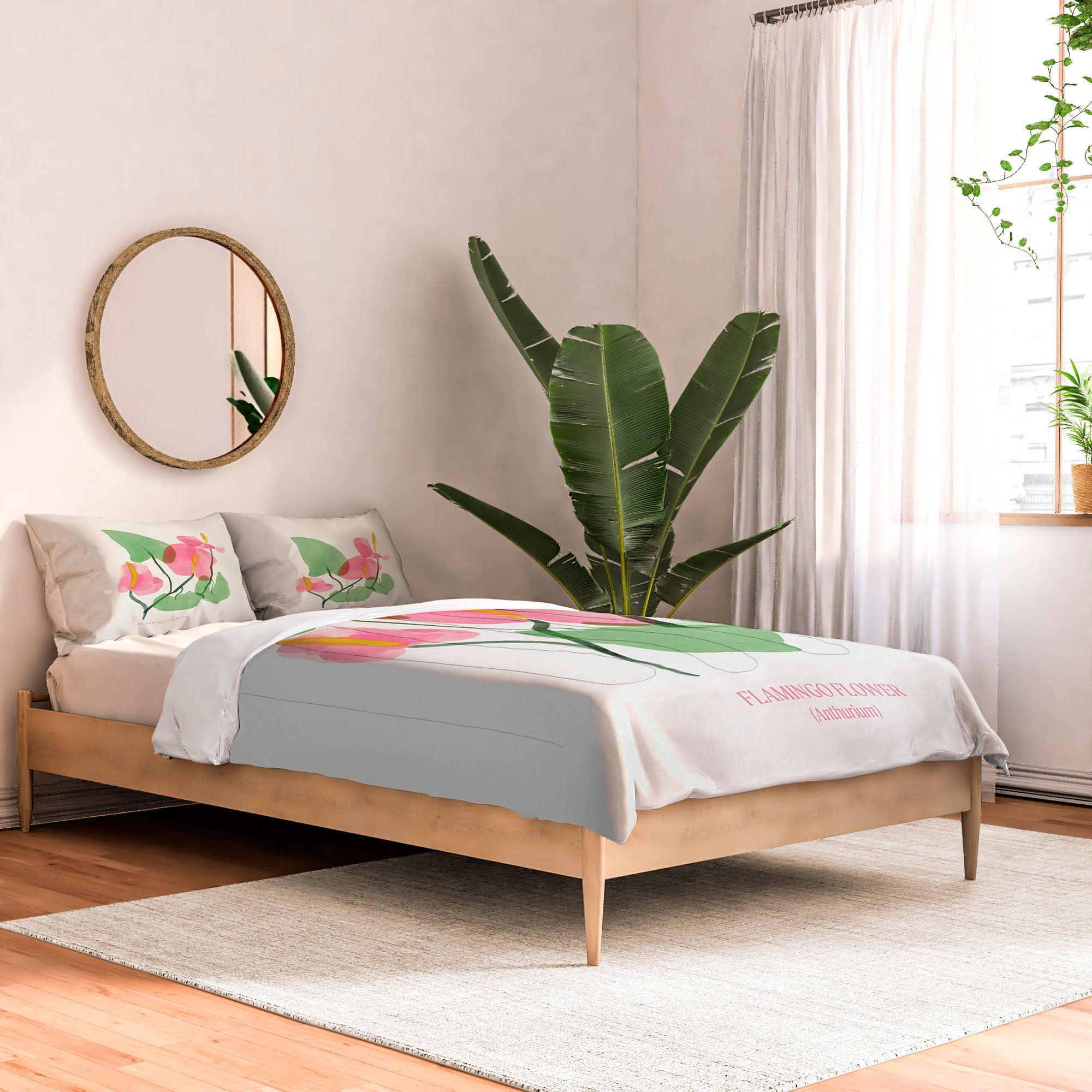 DENY Designs flamingo flower Comforter