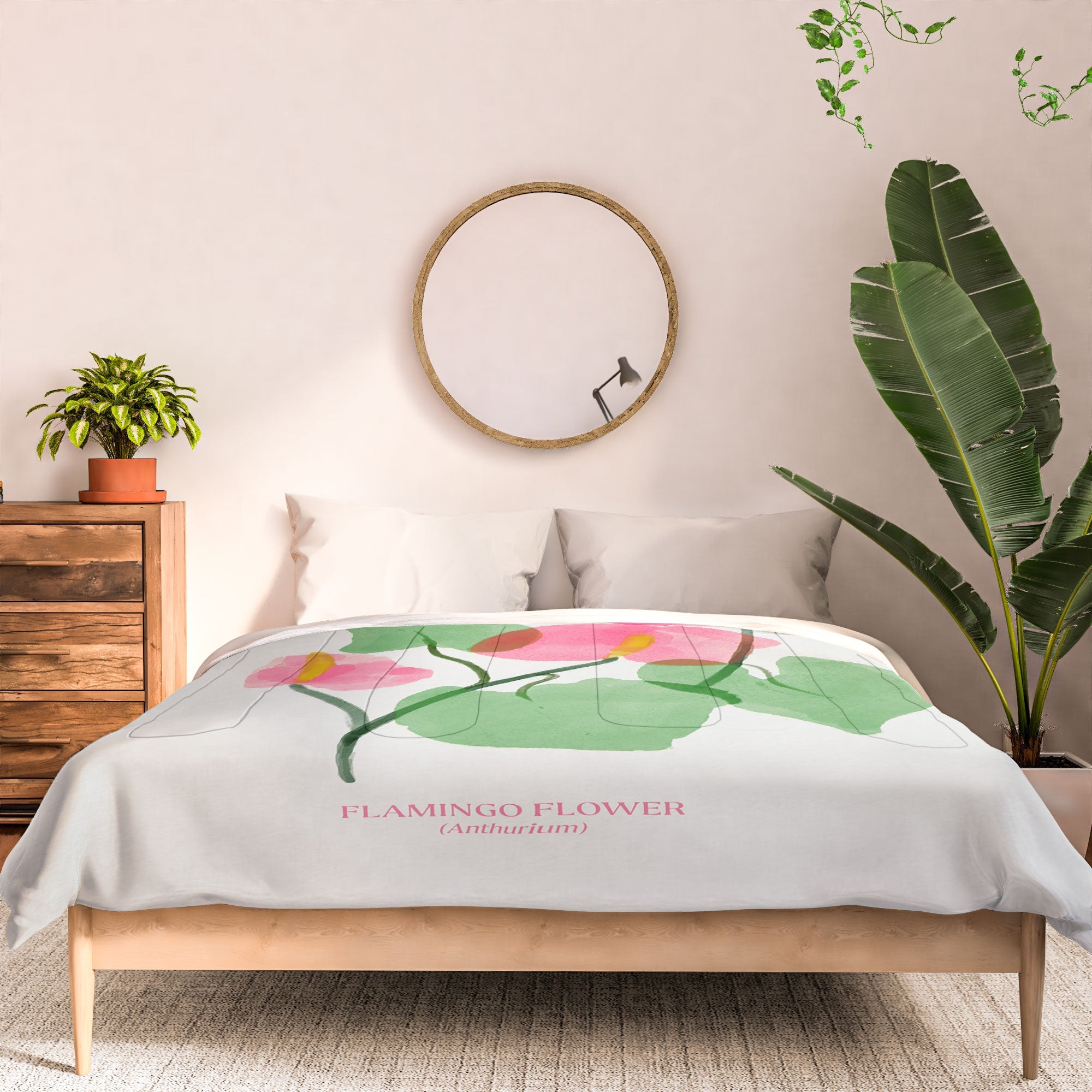 DENY Designs flamingo flower Comforter