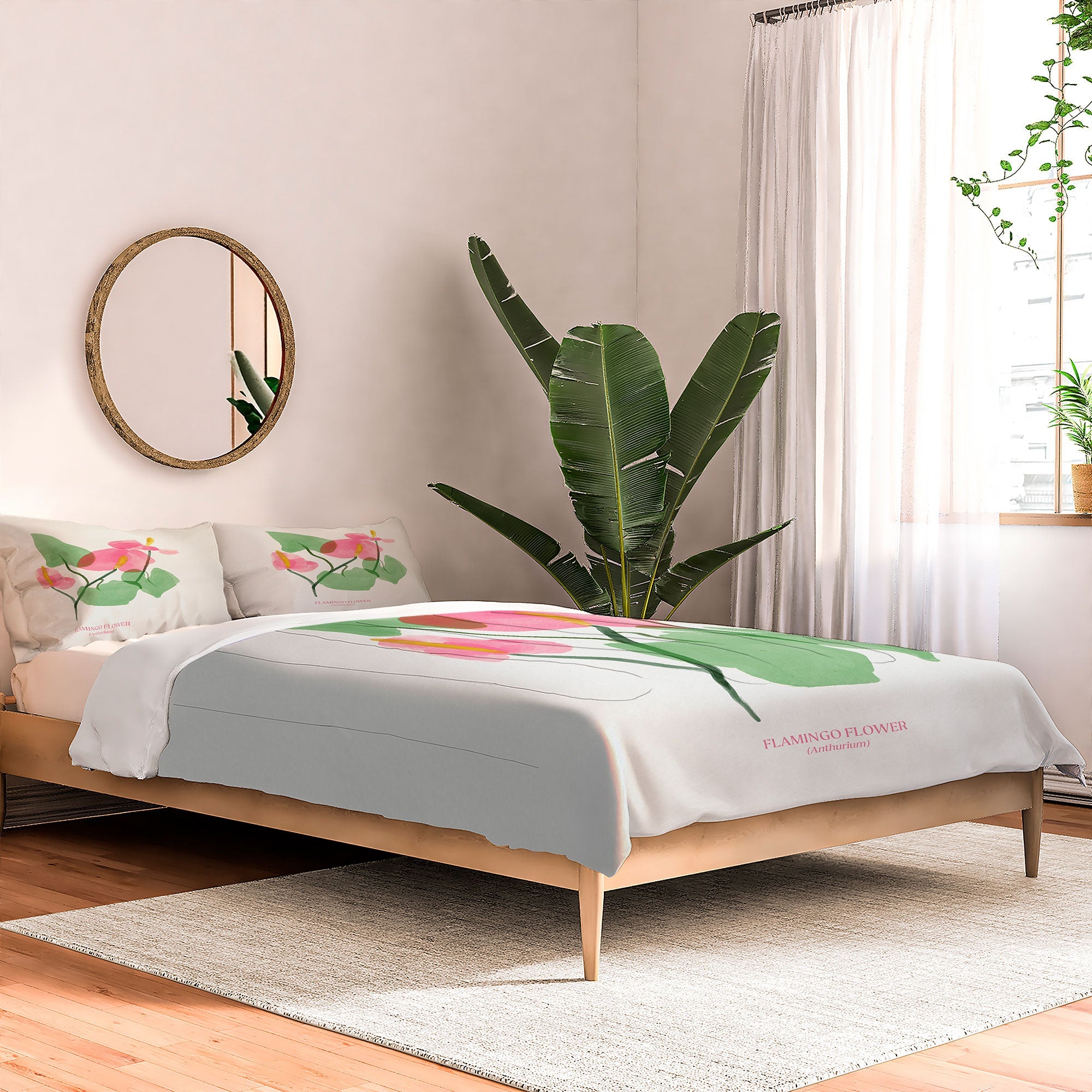 DENY Designs flamingo flower Comforter