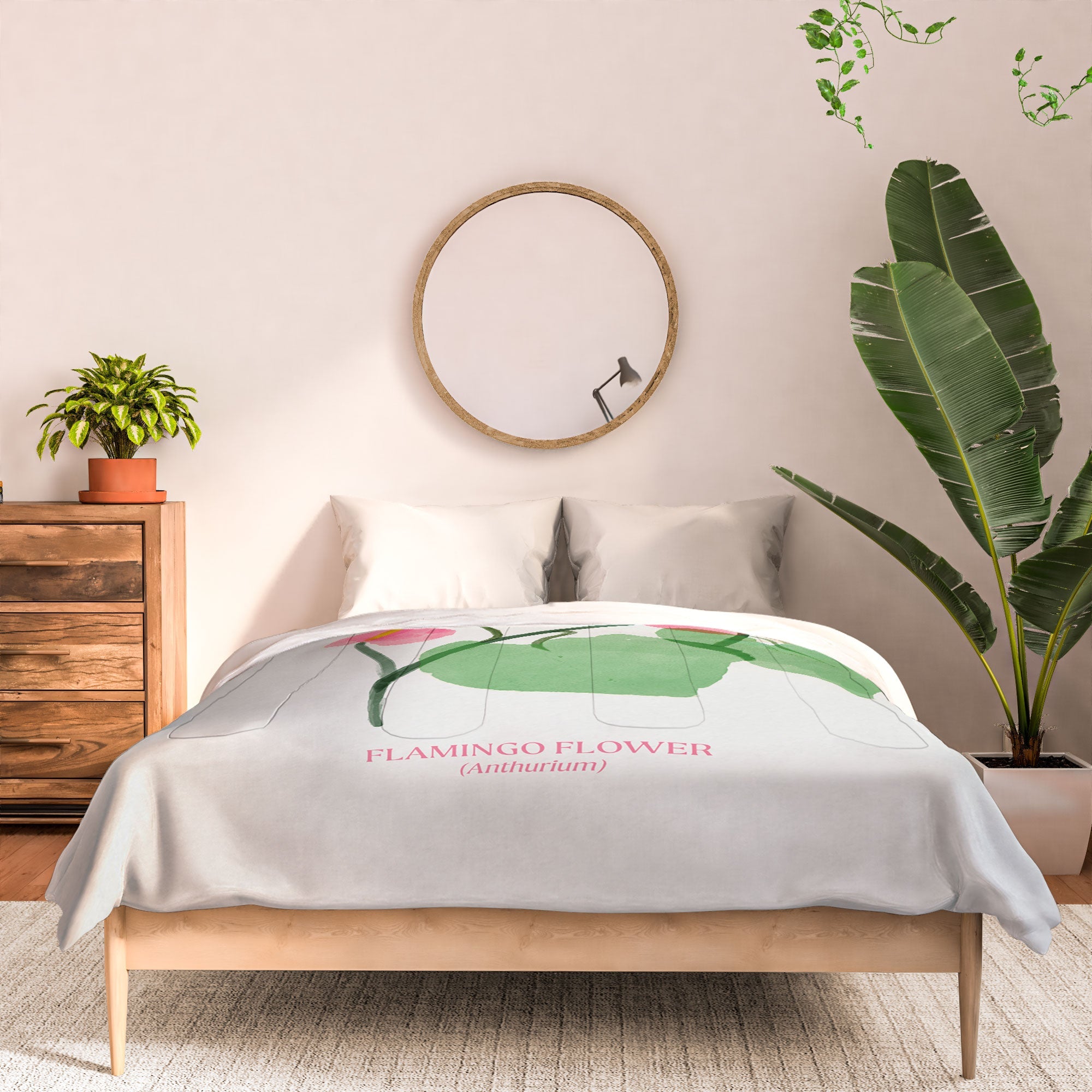 DENY Designs flamingo flower Comforter