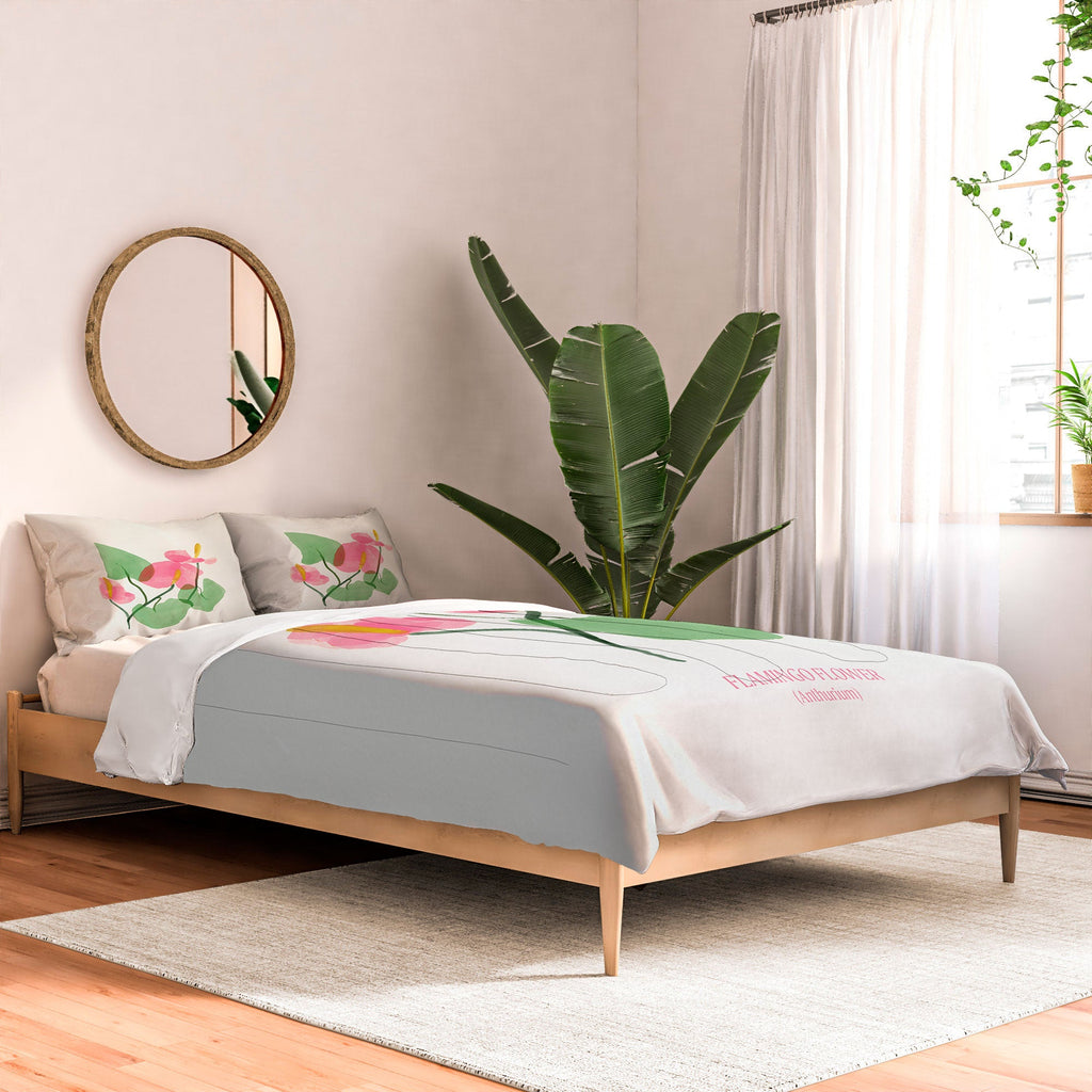DENY Designs flamingo flower Comforter